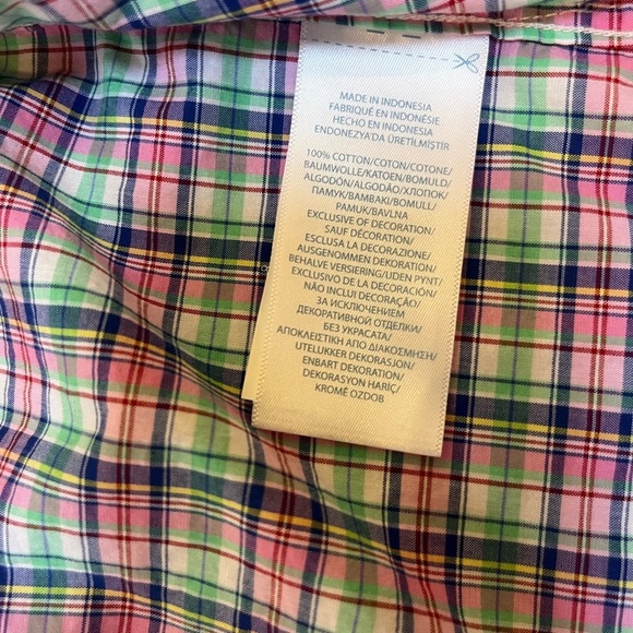 EUC Ralph Lauren Short Sleeve Button Down Plaid Shirt 12 months - Picture 3 of 6